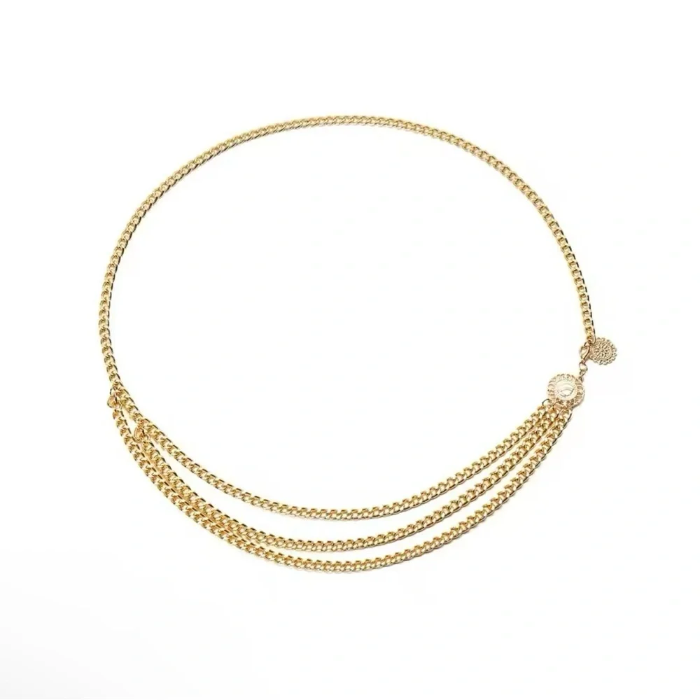 Boho Sunflower Multilayer Chain Gold Belt - Picture 4 of 5